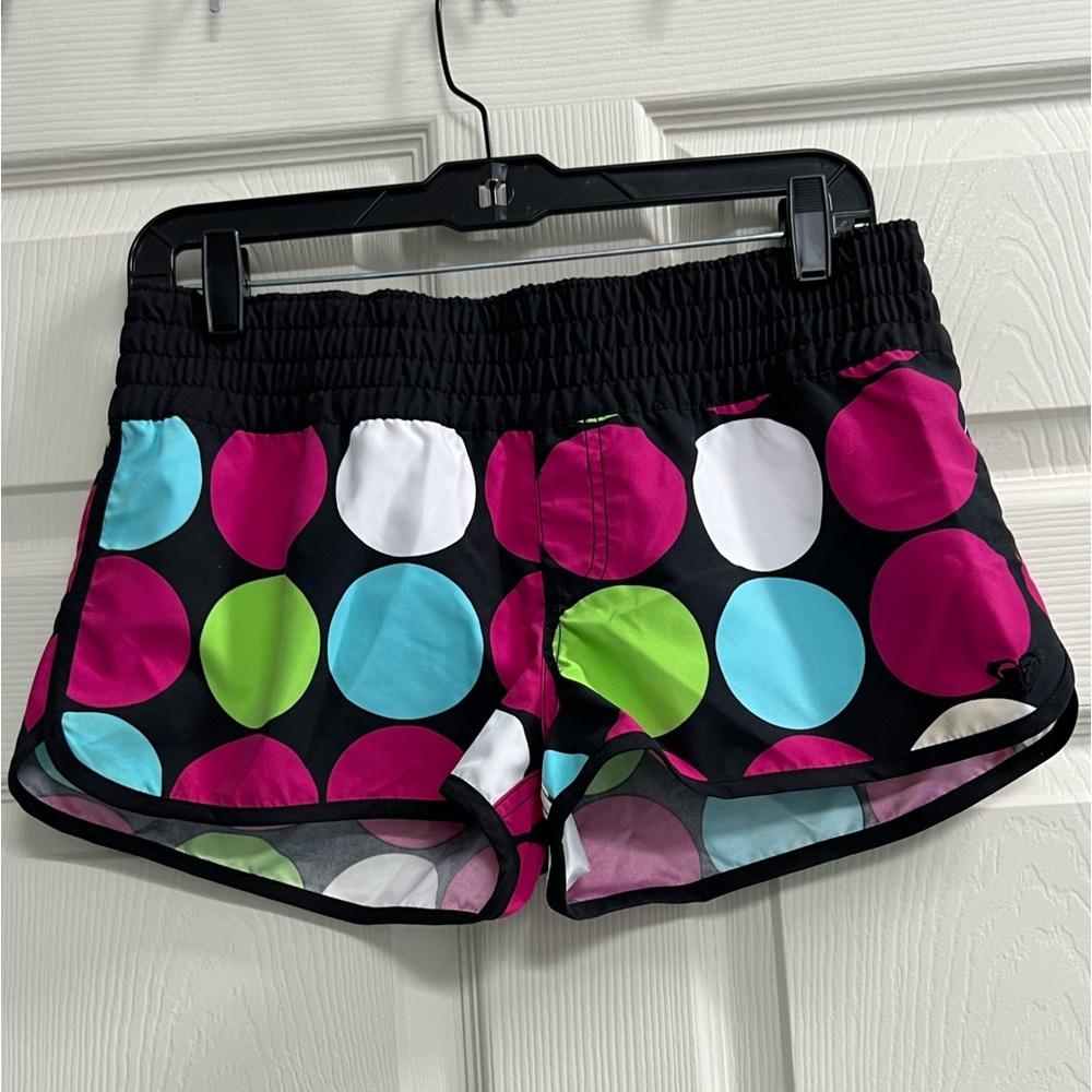 Roxy Polka Dot Black Board Shorts - Size 7 - VGUC